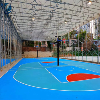 河南平頂山籃球場活動雨棚 倉庫活動推拉雨棚