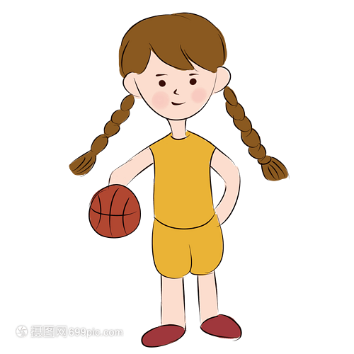 卡通籃球女孩