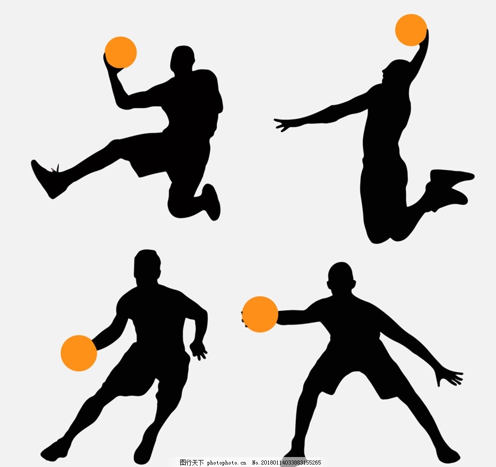 籃球人物剪影圖片