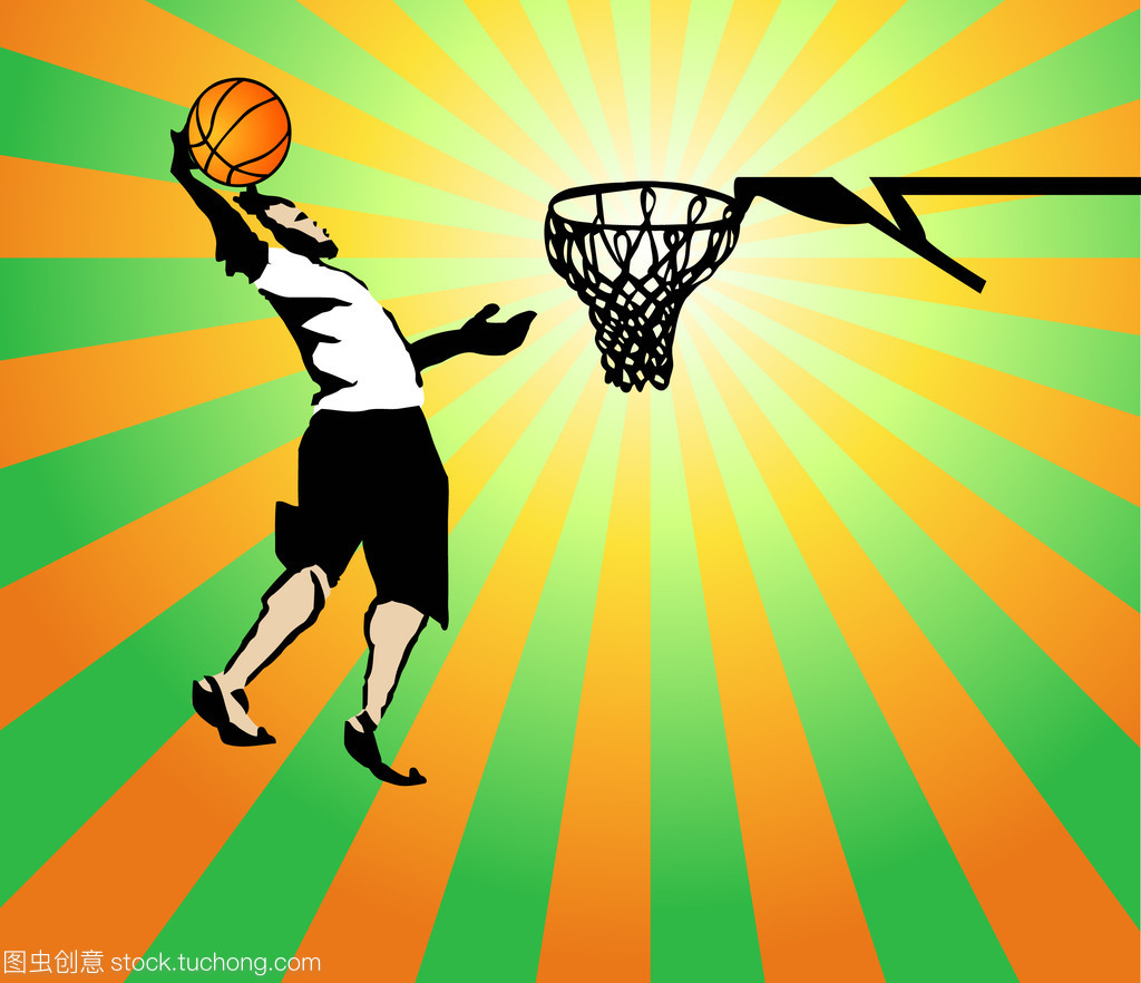 在游戲贏的籃球運動員。矢量
