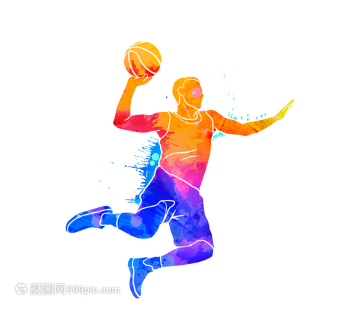 創意籃球運動員剪影