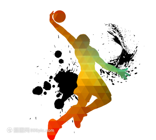 創意彩色籃球運動員